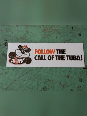 Vintage 80s A&W Bumper Sticker - Follow The Tuba - Rooty The Bear